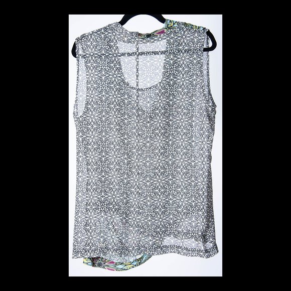 Sunset Rd Womens Multicolor Floral Sleeveless Layered Tunic Top XL EUC - Picture 3 of 3